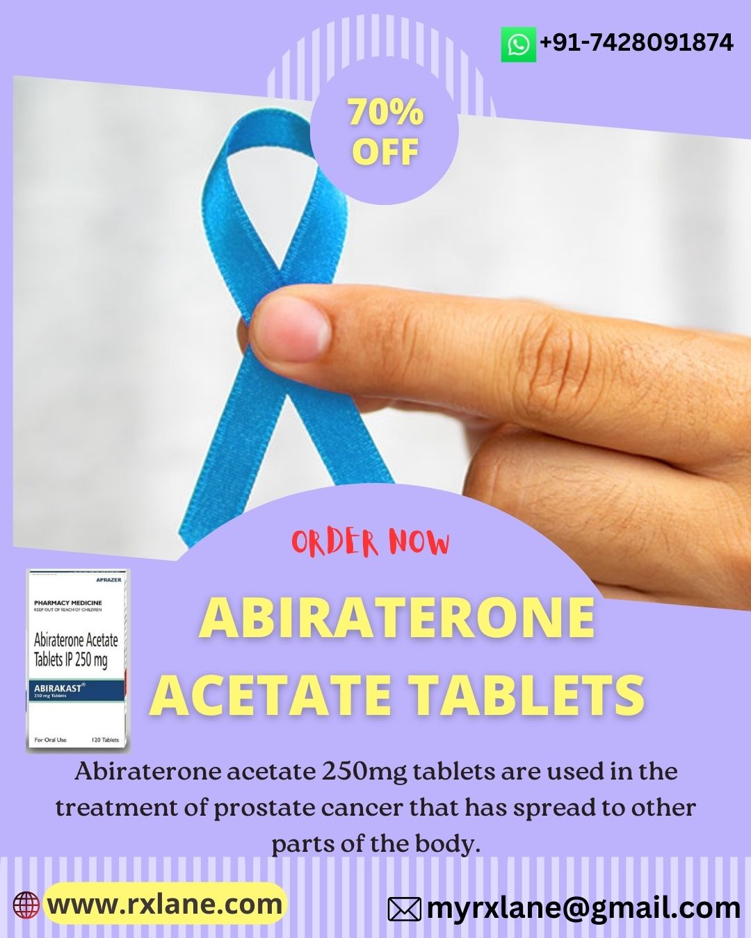 Generic Abiraterone Acetate 250mg Tablets Lowest Price USA UAE