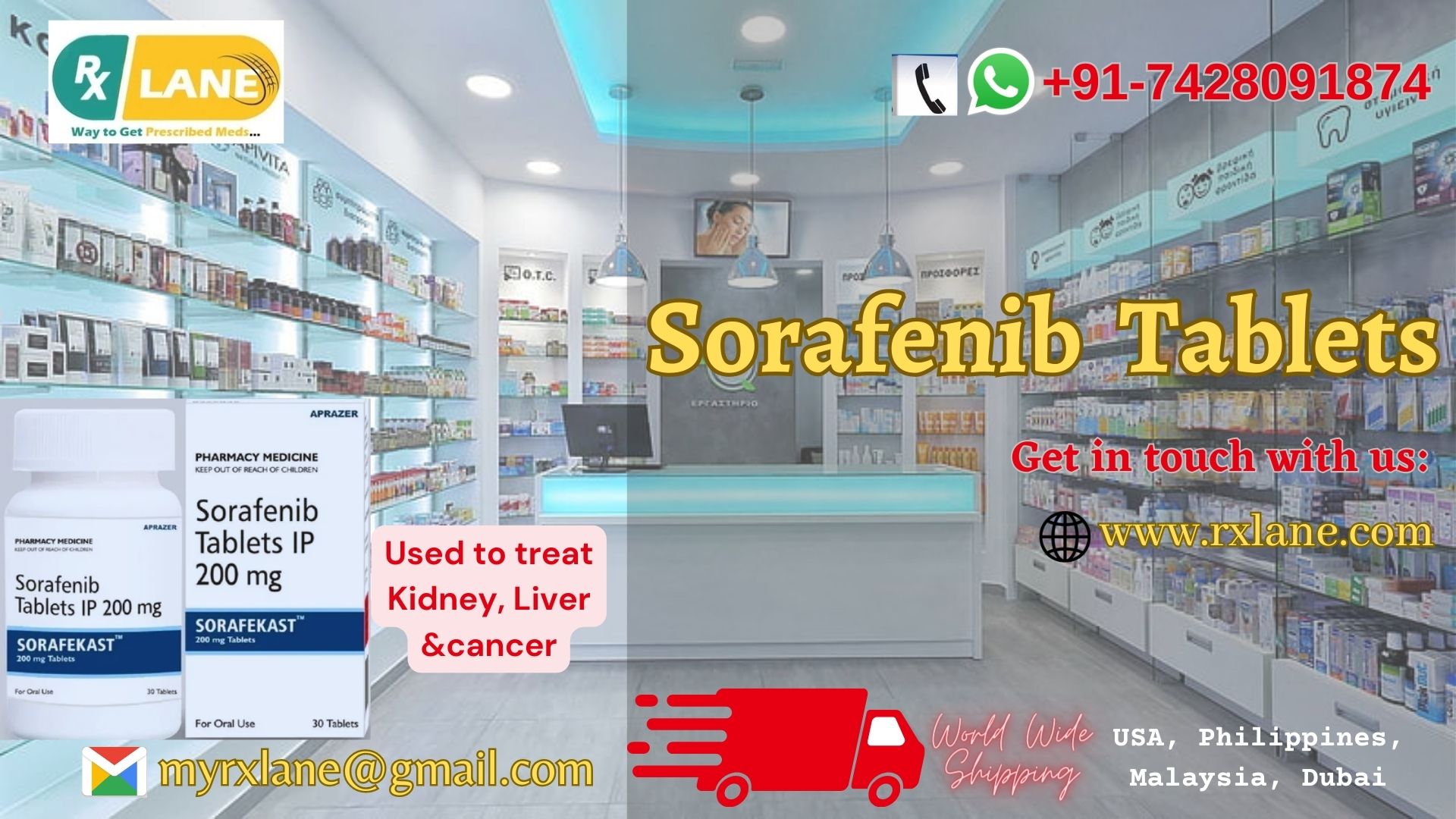 Generic Sorafenib 200mg tablets brands China 