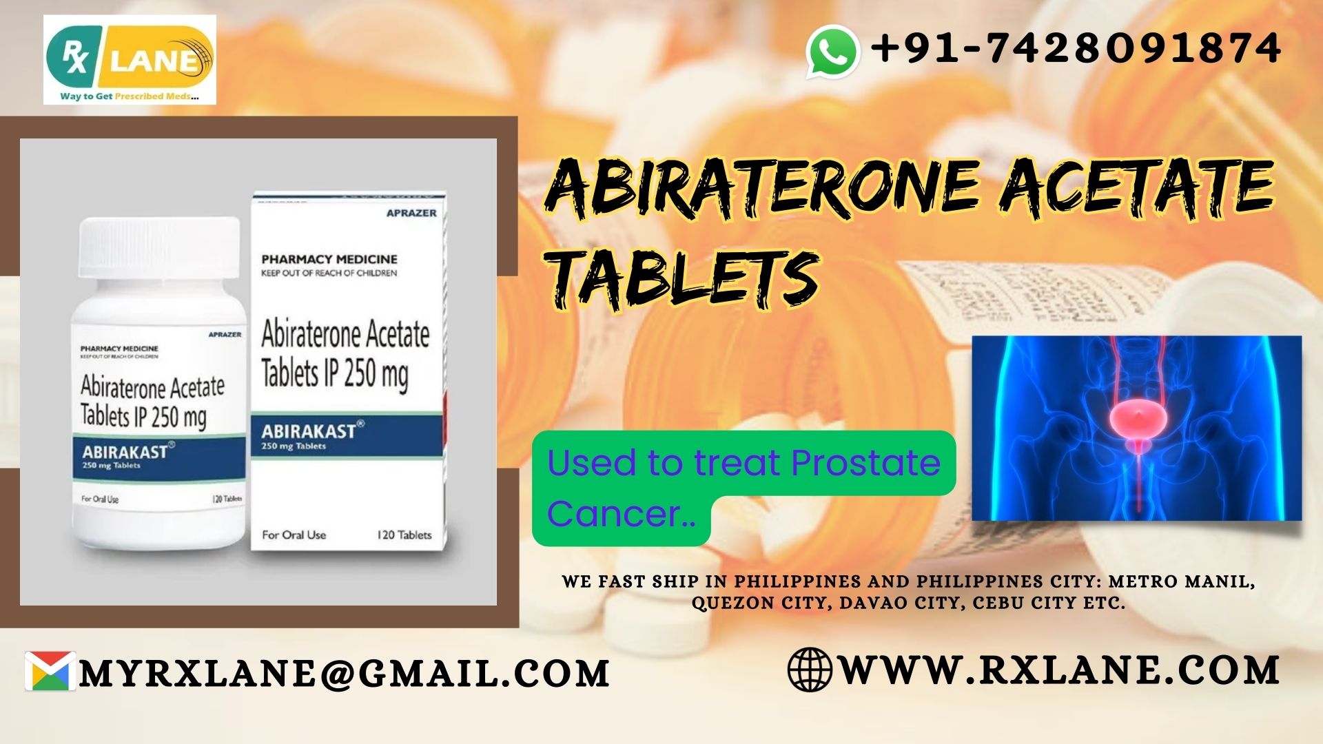 Purchase Abiraterone 250mg Tablets Online