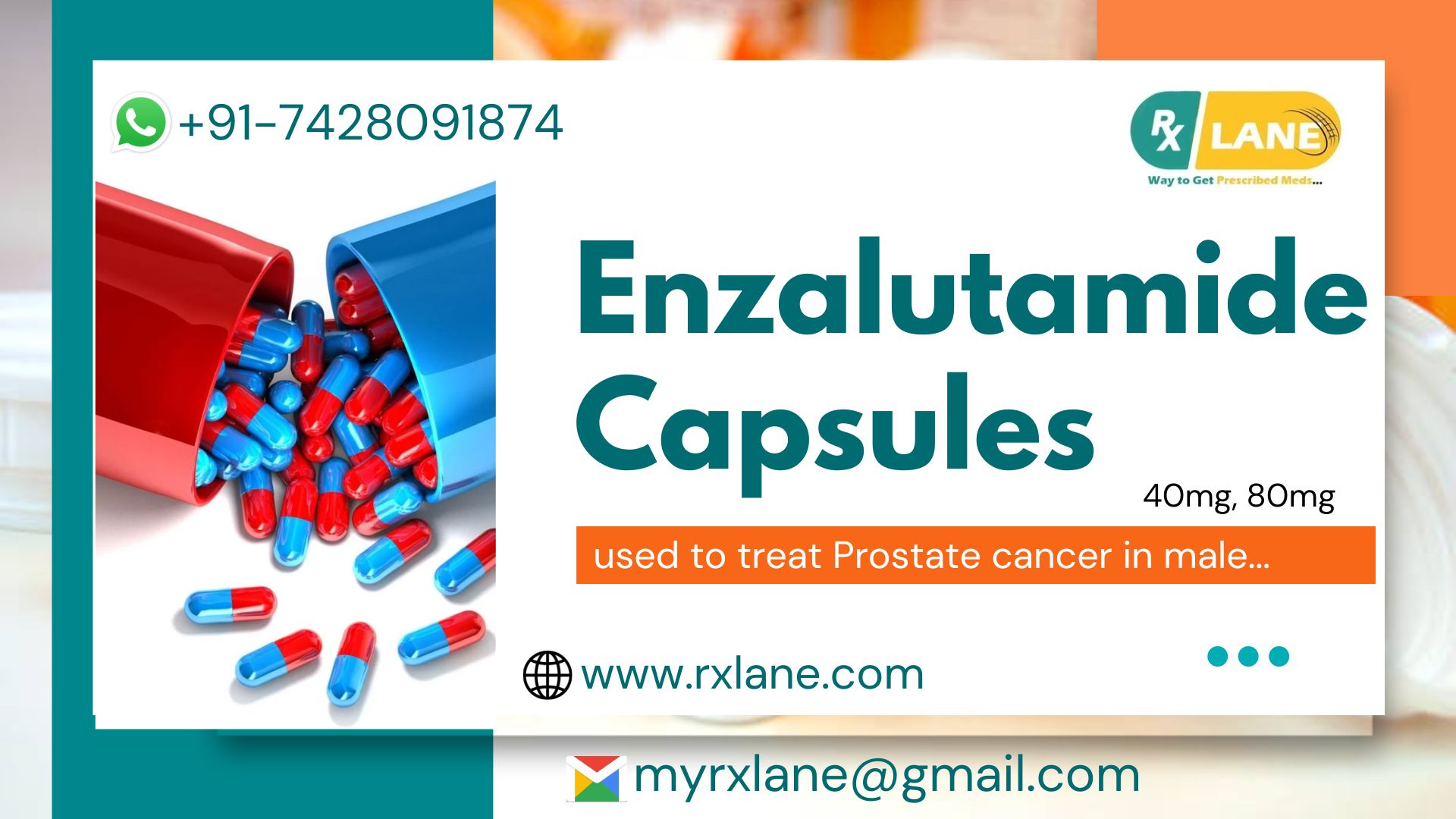 Generic Enzalutamide 80mg Capsules Malaysia, Philippines, Poland