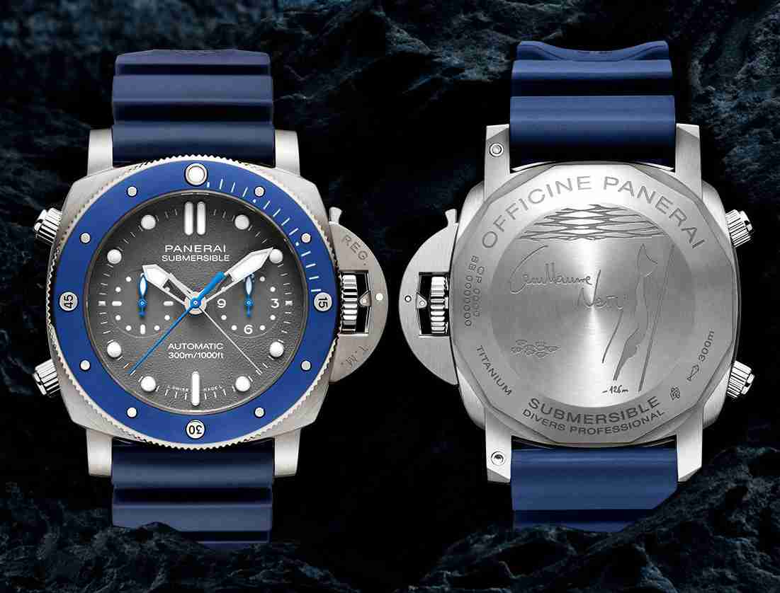 Réplique Montres Panerai Luminor Submersible Automatique Chrono Guillaume Néry PAM982 Édition Spéciale