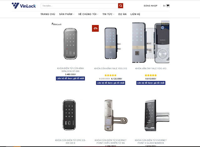 Khóa cửa kính điện tử Vinlock