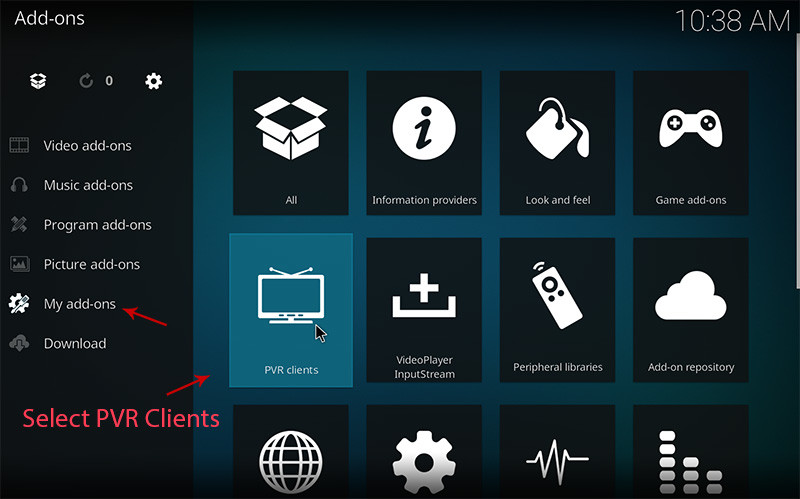 Selecteer PVR-clients