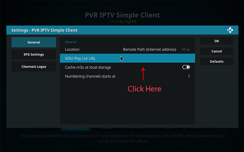 Installeer IPTV op Kodi - stap 6