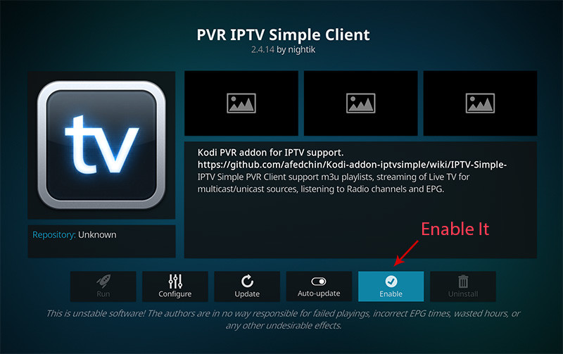 Installeer IPTV op Kodi - stap 10