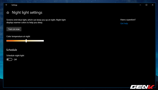 Cách thiết lập tự động kích hoạt tính năng lọc ánh sáng xanh khi đêm xuống trên Windows 10 April 2018 - Ảnh 6.
