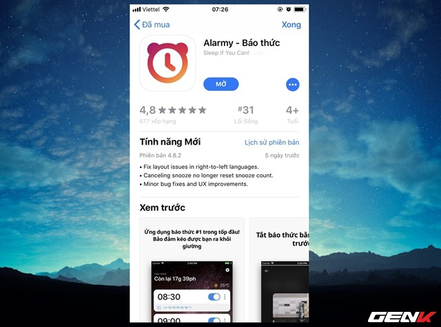 Alarmy được cung cấp hoàn toàn miễn phí cho 02 nền tảng là Android và iOS. Do đó, bạn có thể truy cập vào App Store, tìm và tải về rất dễ dàng.