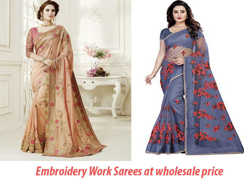 Embroidery work sarees