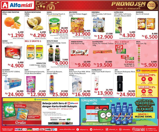 Katalog Promo ALFAMIDI Akhir Pekan Weekend Periode 15 - 18 Februari 2018
