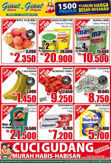 Katalog Promo GIANT Ekstra dan GIANT Ekspres Akhir Pekan Periode 17 - 18 Februari 2018 Katalog Promo GIANT Ekstra dan GIANT Ekspres Akhir Pekan Periode 17 - 18 Februari 2018