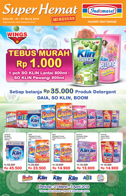 Katalog Harga Promo INDOMARET Super Hemat 21 - 27 Maret 2018
