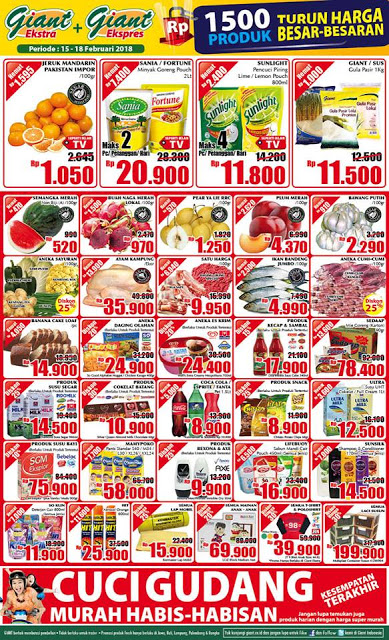 Katalog Promo GIANT Ekspres GIANT Ekstra Akhir Pekan Periode 15 - 18 Februari 2018