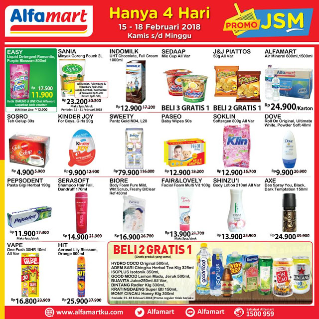 Katalog Promo JSM ALFAMART Akhir Pekan Weekend Periode 15 - 18 Februari 2018