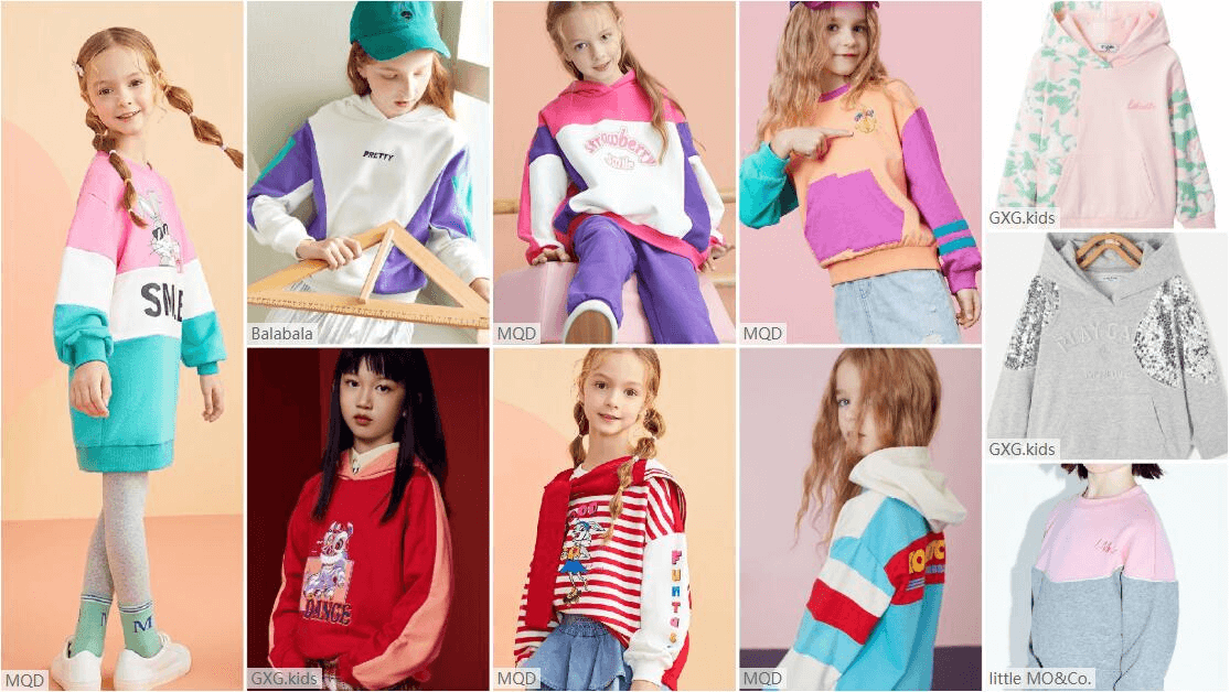 Girls Sweatshirts Diversified Splicing