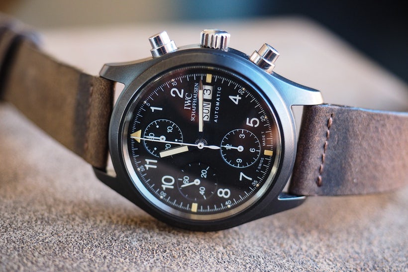 Replica Uhren IWC Pilot's Automatik Chronograph Ceramic Schwarzes Zifferblatt Rostfreier Stahl 43mm Referenz IW377724