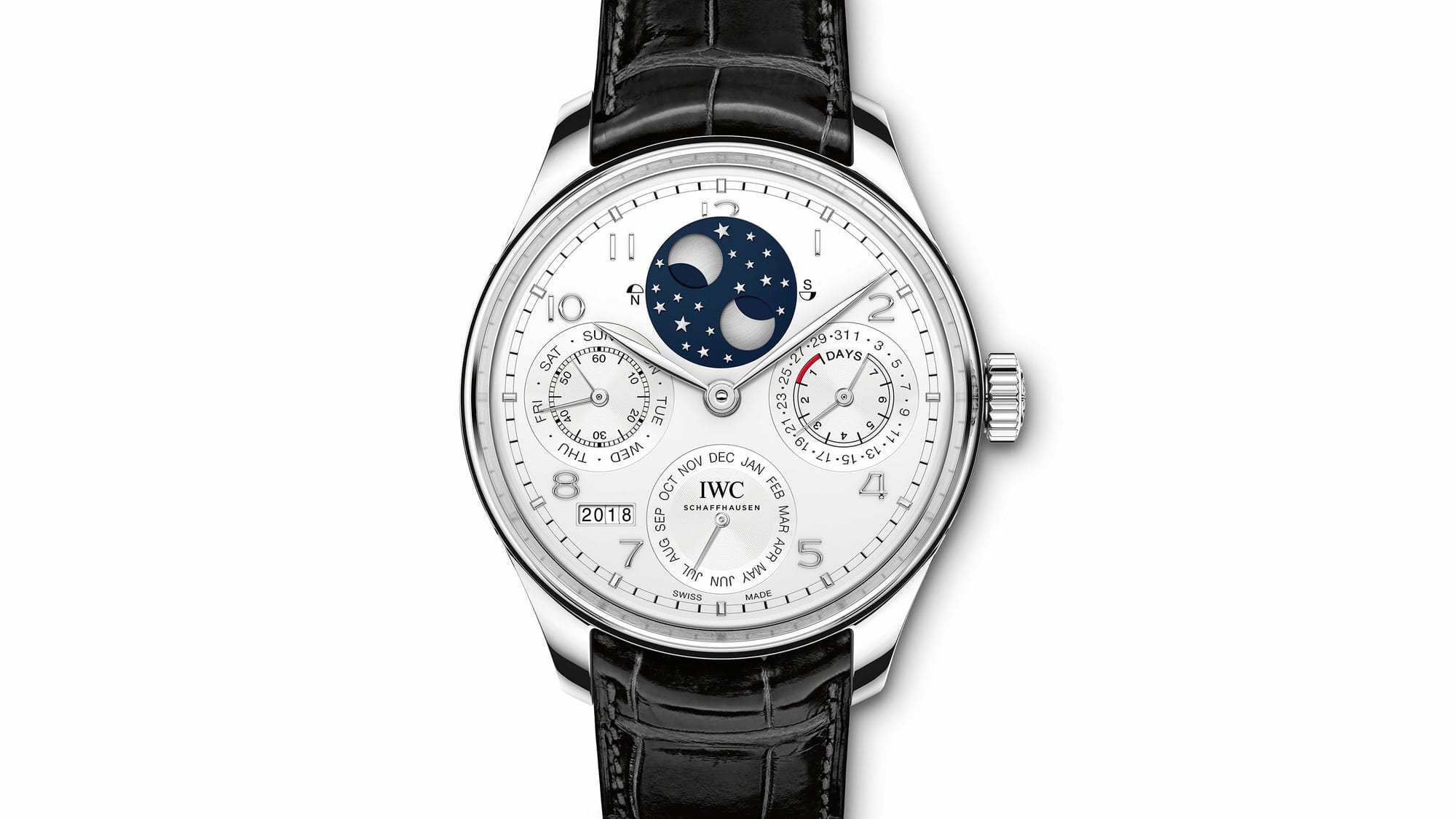 Replica Uhren IWC Portugieser Perpetual Kalender Automatische Silber Dial Platinum