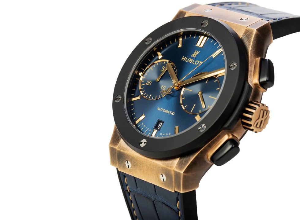 Replica Uhren Hublot Classic Fusion Bronze Automatische Schwarze Keramik Bucherer Blue 45mm Limitierte Edition