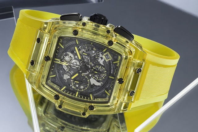 Replica Uhren Hublot Spirit Of Big Bang Automatik Chronographen Skelett Saphirgelb Saphir 42mm Limitierte Auflage