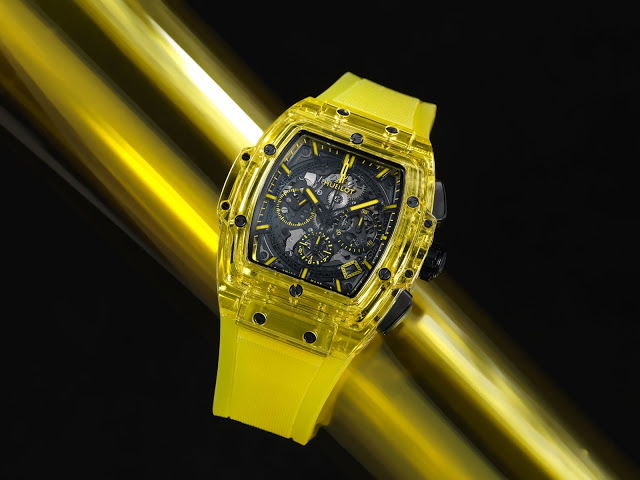 Replica Uhren Hublot Spirit Of Big Bang Automatik Chronographen Skelett Saphirgelb Saphir 42mm Limitierte Auflage